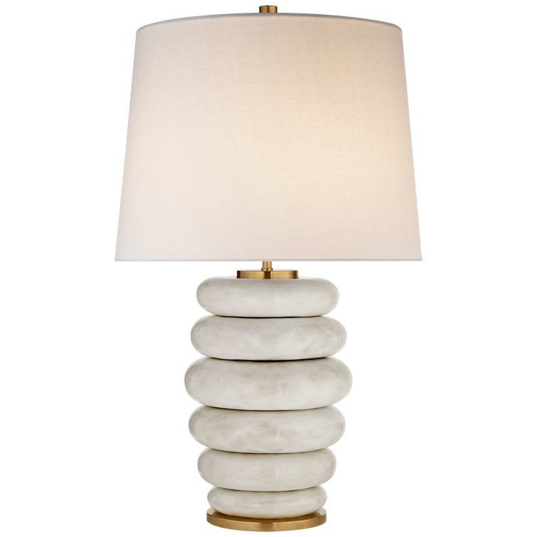 Antiqued White Ceramic Edison Outdoor Table Lamp, 28.5"