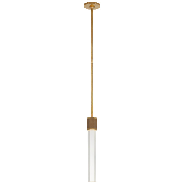 Antique Brass and Crystal LED Mini Pendant