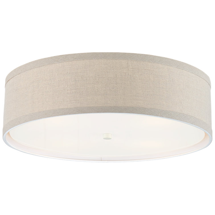 Walker Light Cream Drum Shade Flush Mount Ceiling Light