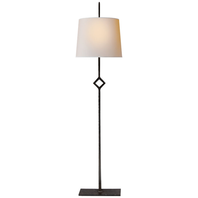 Edison Aged Iron Tall Buffet Table Lamp with Paper Shade