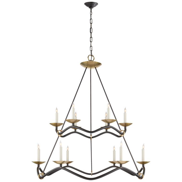 Nickel Crystal Candle 43" Plug-in Chandelier