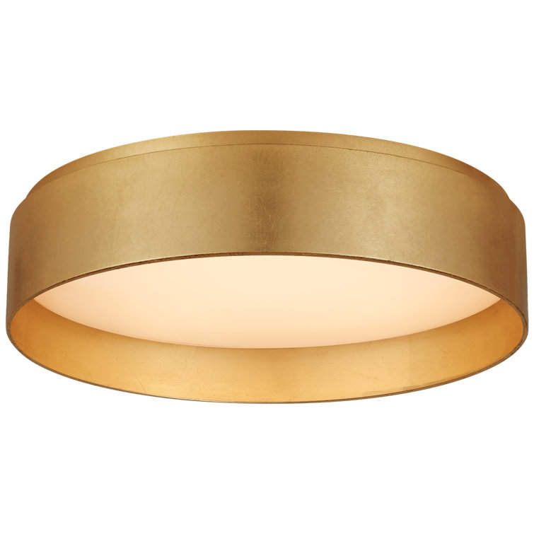 Shaw Gilded Disc 3" LED Flush Mount with White Glass