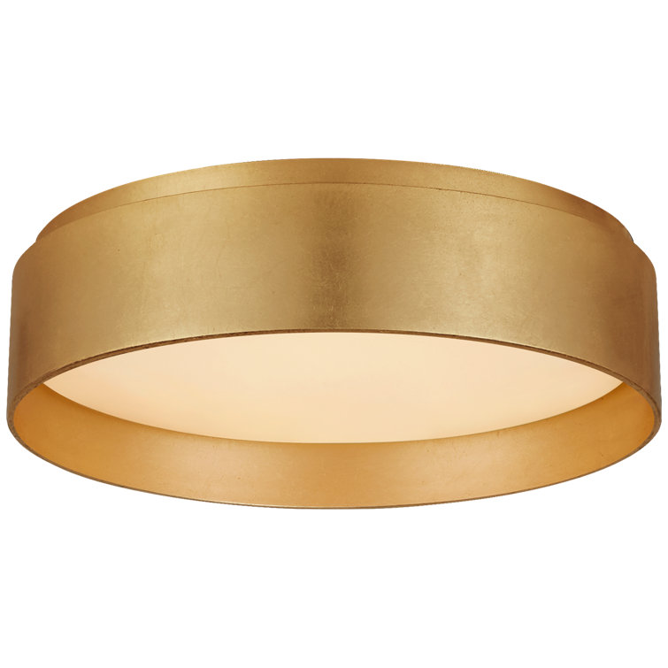 Shaw Contemporary Gold & White Glass LED Flush Mount