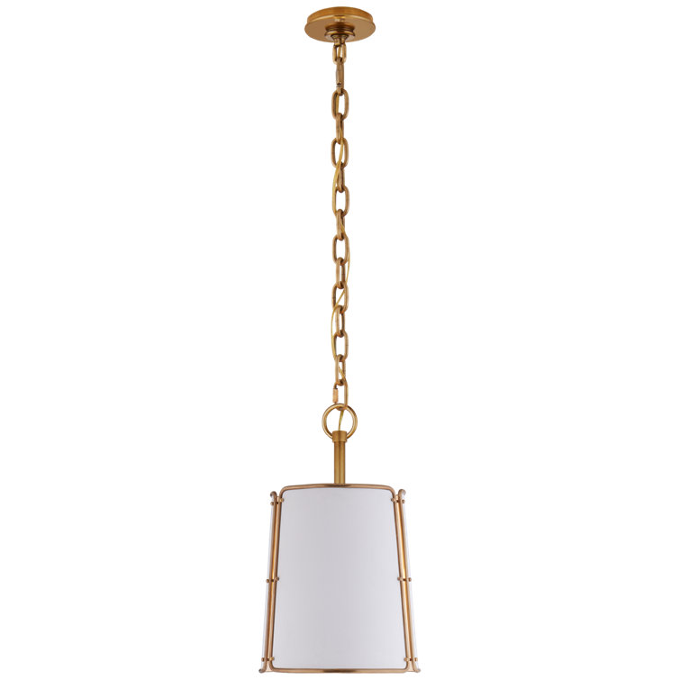 Elegant Hastings 18" Brass & Crystal Drum Pendant with Polished Nickel Accents