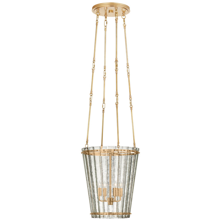 Mini Cadence Antique Brass Plug-In Crystal Chandelier
