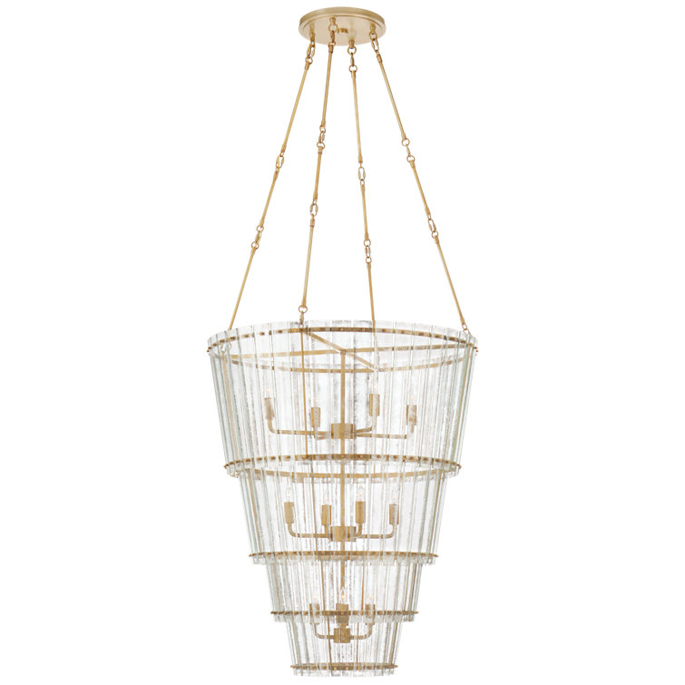 Cadence Antique Brass and Crystal 12-Light Chandelier