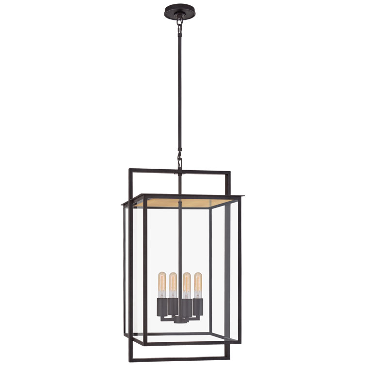 Halle Polished Nickel 31.5" Indoor/Outdoor Hanging Lantern