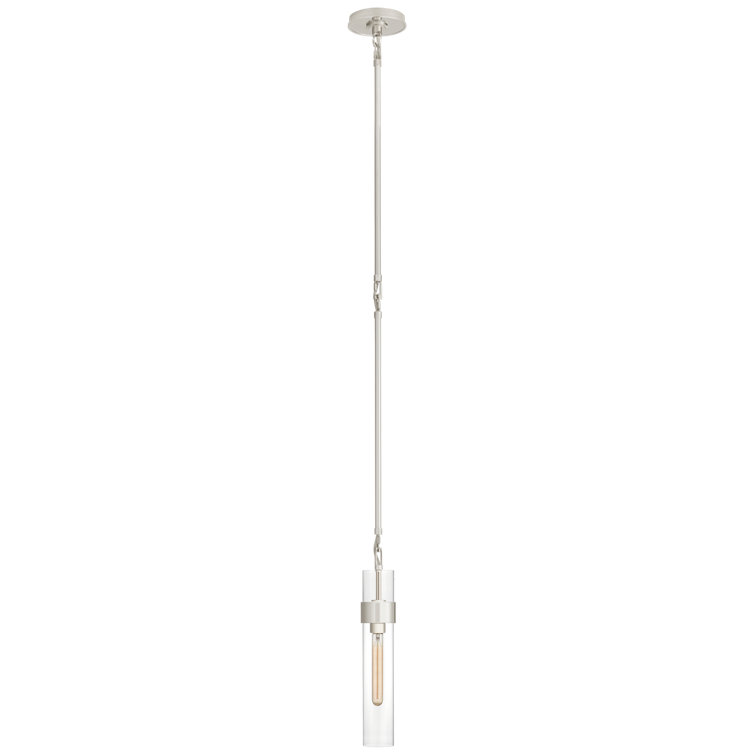 Presidio Sleek Industrial Glass & Nickel Pendant Light - 15.75"H