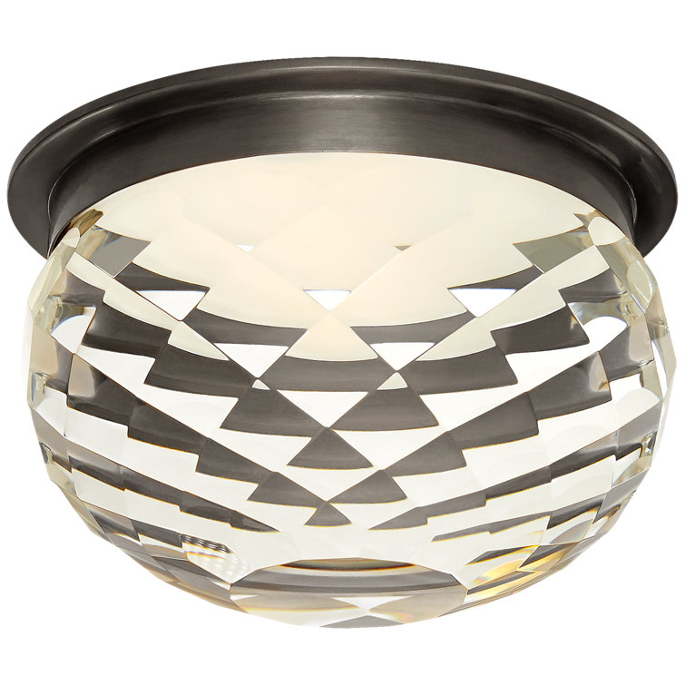 Hillam Elegance Bronze and Crystal 5.5" LED Flush Mount Light