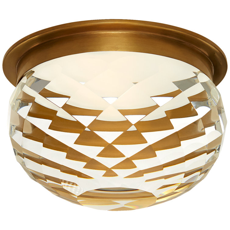 Hillam Elegance 5.5" Crystal & Nickel LED Flush Mount