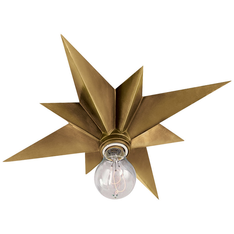 Stellar Reflections Brass Starburst Indoor/Outdoor Flush Mount Light