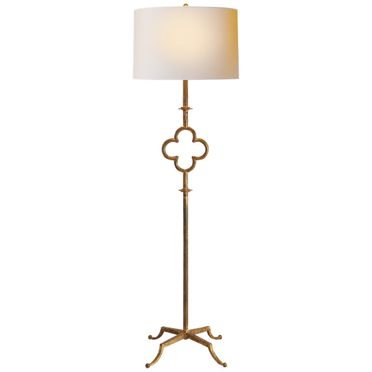 Edison Adjustable 68'' Gilded Iron Quatrefoil Outdoor Floor Lamp