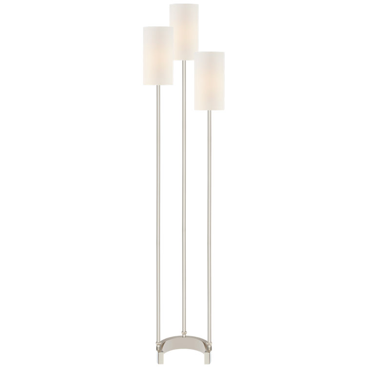 Edison Adjustable 67'' Polished Nickel Floor Lamp with Linen Shade