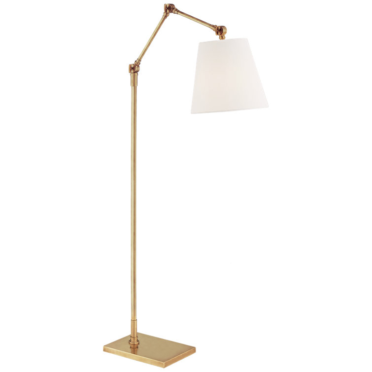 Edison Adjustable 50'' Outdoor Floor Lamp in Hand-Rubbed Antique Brass