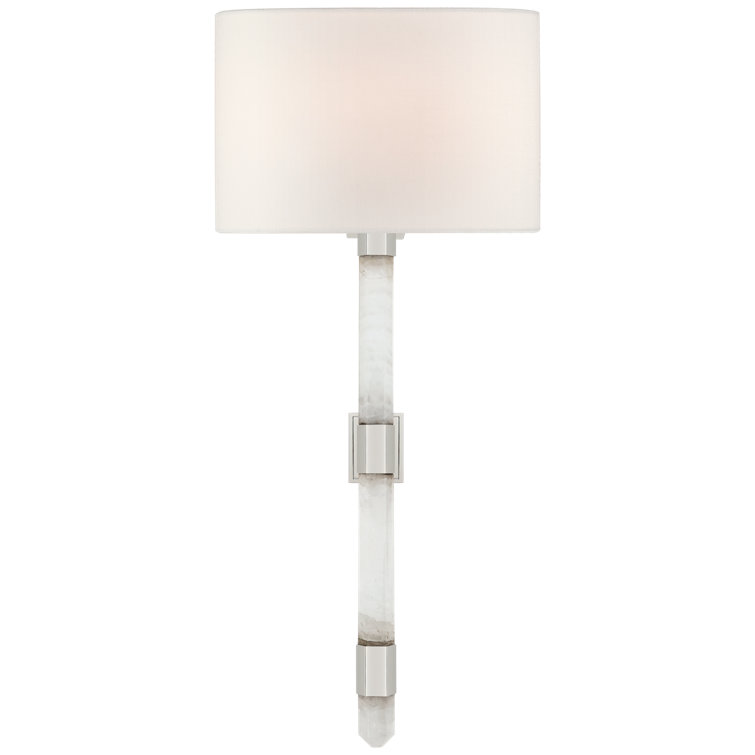 Adaline Polished Nickel Dimmable Wall Sconce with Linen Shade