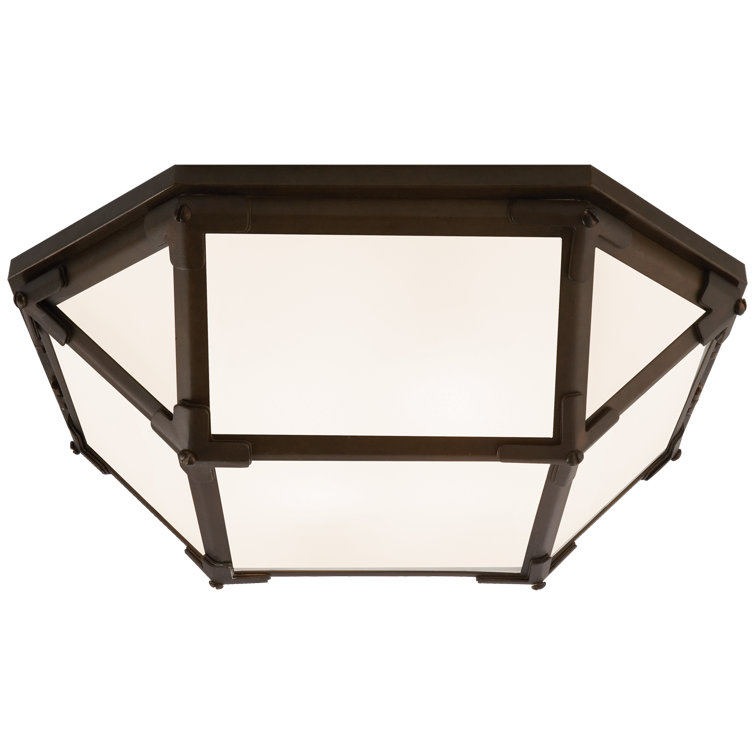 Morris 15.5" Polished Nickel Geometric Flush Mount Light