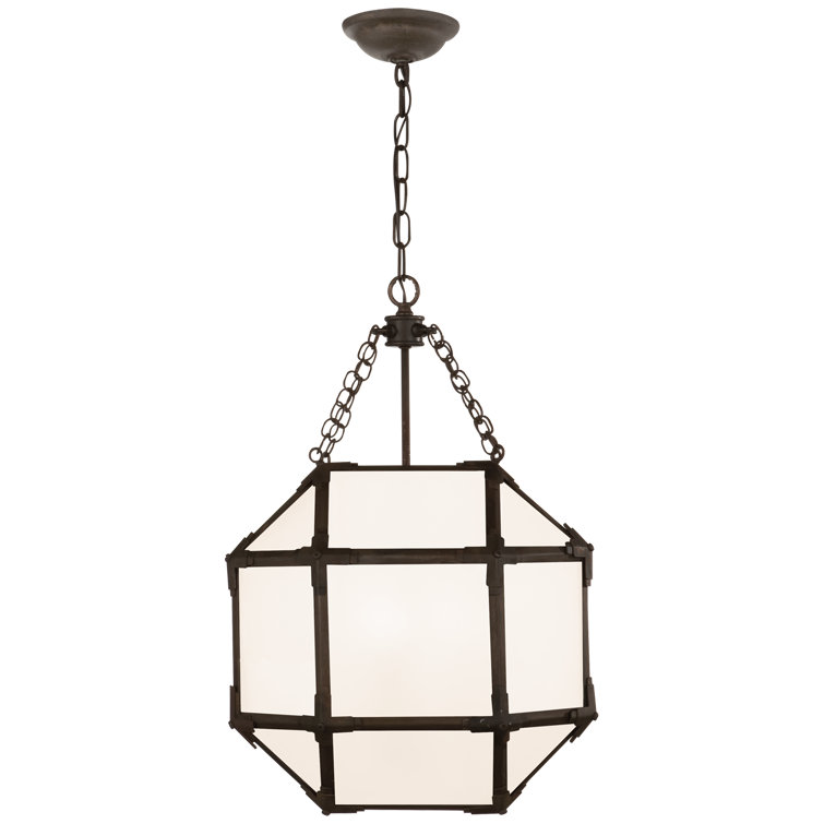 Antique Zinc 21.5" Glass Pendant Light