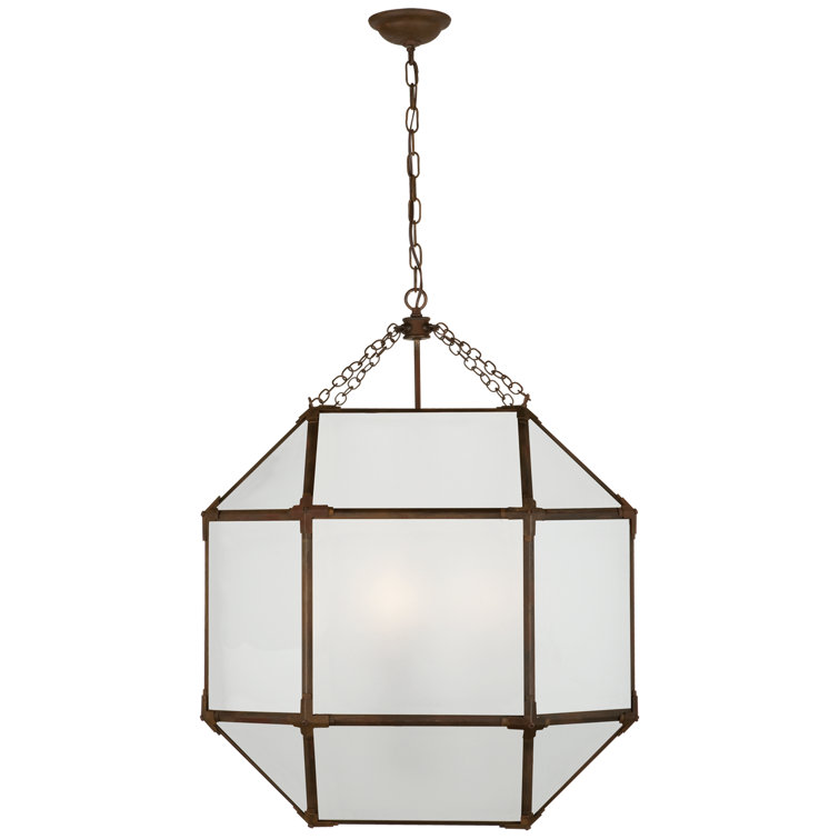 Antique Zinc 30" Indoor/Outdoor Glass Lantern