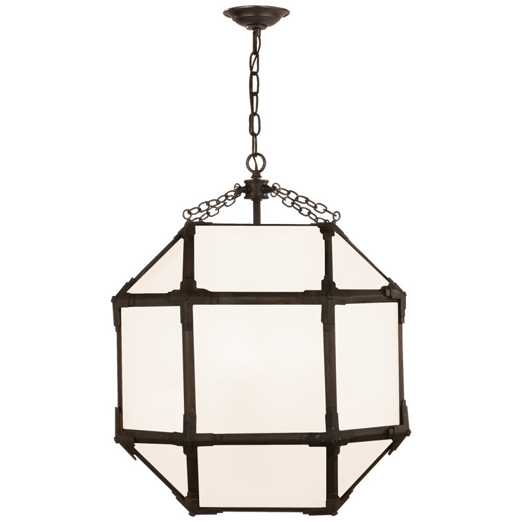 Antique Zinc and Glass 26" Pendant Light