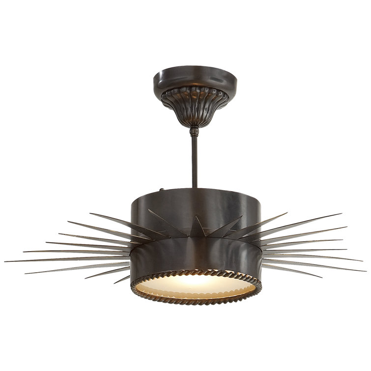 Bronze Drum Indoor/Outdoor Semi Flush Mount Light
