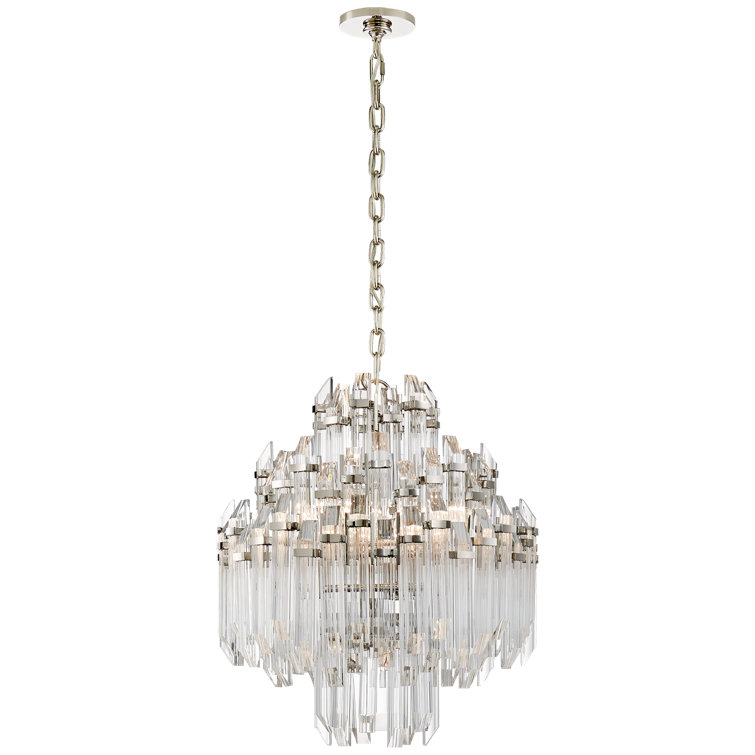 Polished Nickel Crystal Mini Chandelier with Candle Lights