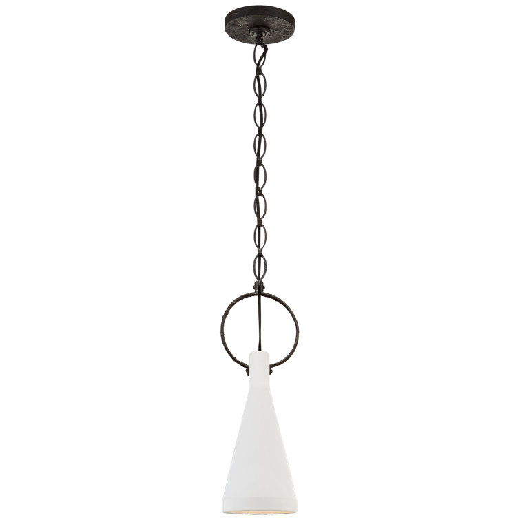 Plaster White Glass 19" Indoor/Outdoor Pendant Light