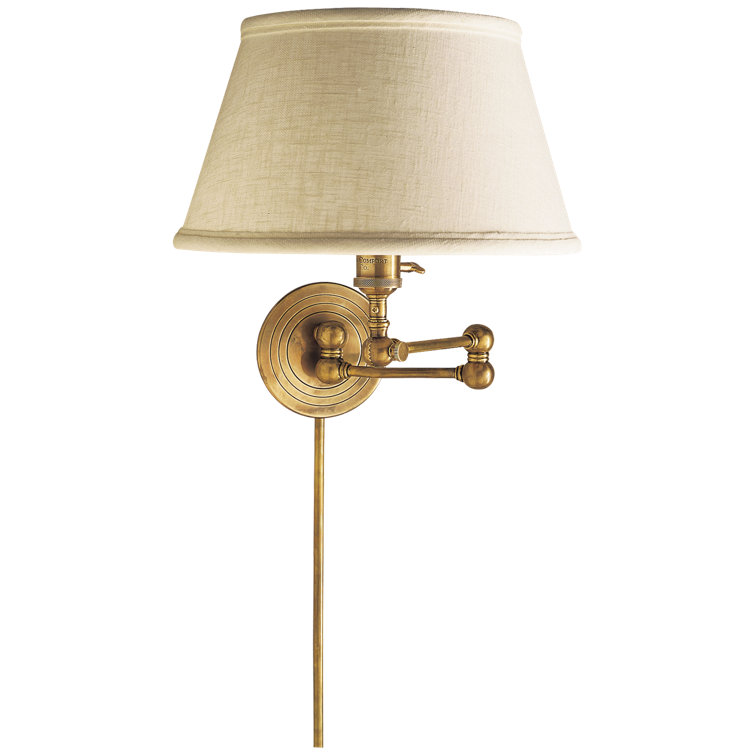 Boston Adjustable Swing Arm Wall Lamp in Antique Brass