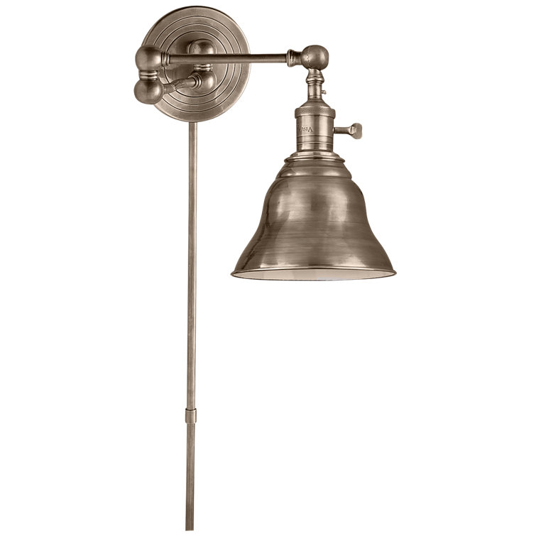 Boston 13'' Nickel Swing Arm Dimmable Wall Sconce