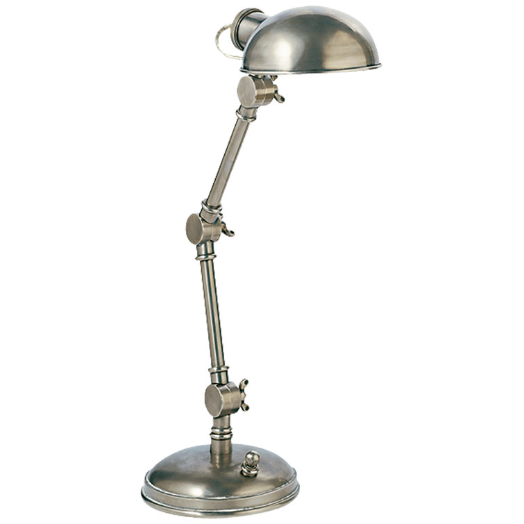 Edison Adjustable Antique Nickel Outdoor Desk Lamp