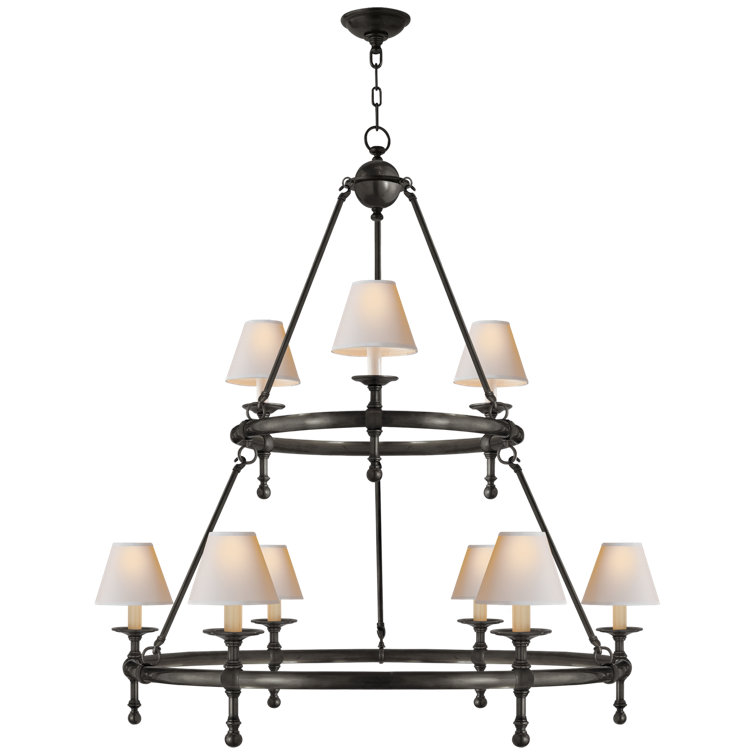 Bronze Crystal Plug-in Candle Chandelier, 47" Height