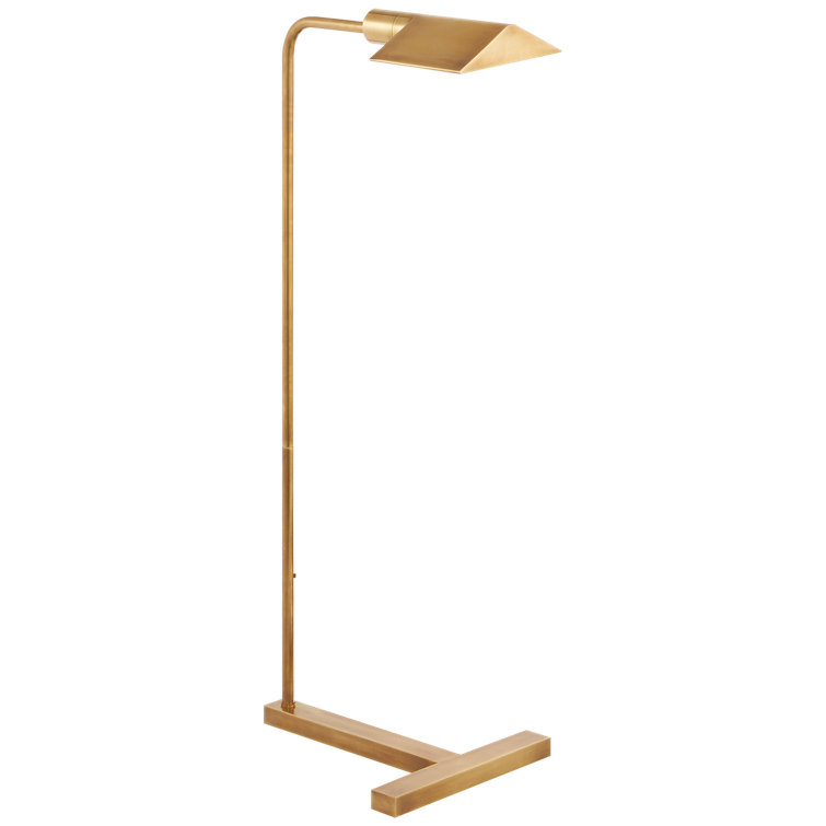 William Adjustable Pharmacy Floor Lamp in Hand-Rubbed Antique Brass