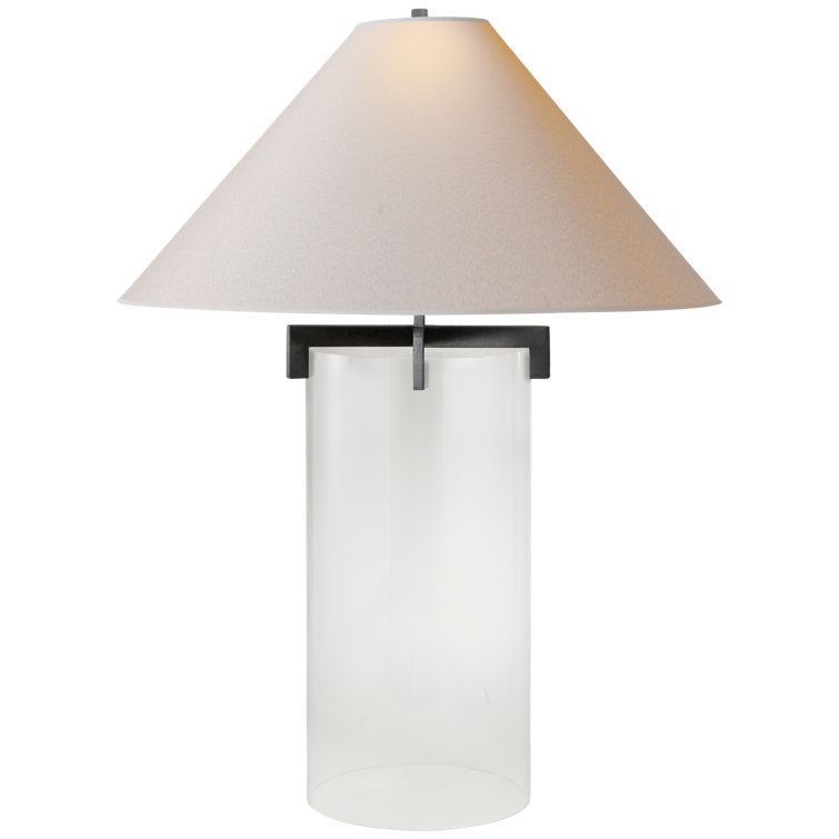 Aged Iron and Clear Glass Adjustable Outdoor Table Lamp