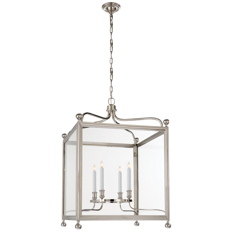 Greggory 4-Light Traditional Polished Nickel Lantern Pendant