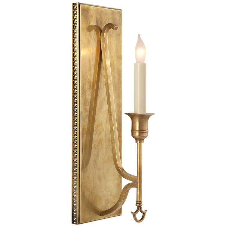 Savannah Beaded Edge 16" Brass Plug-In Wall Sconce