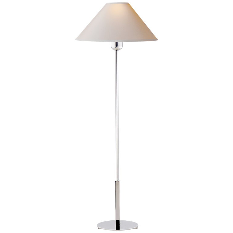 Edison Polished Nickel Outdoor Table Lamp with Linen Shade