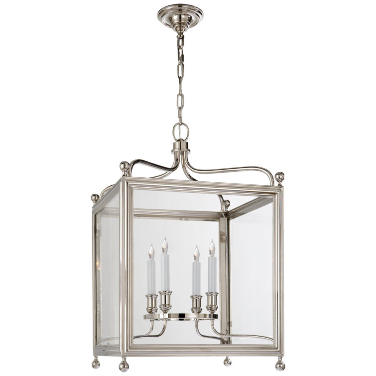 Greggory 4-Light Traditional Polished Nickel Lantern Pendant