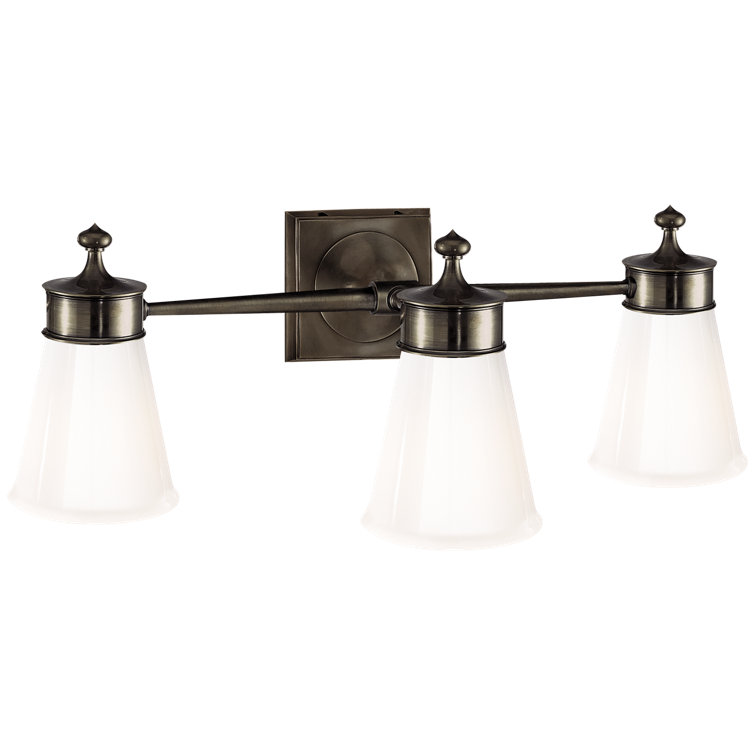 Siena Bronze 3-Light Vanity Sconce with Dimmable Opaque Shades