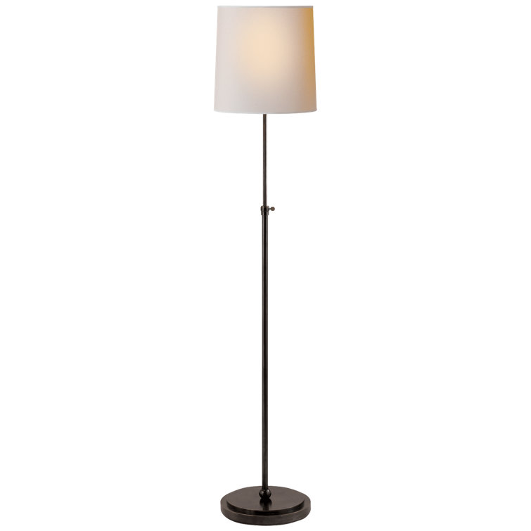 Edison Adjustable Black Outdoor Floor Lamp with Paper Shade