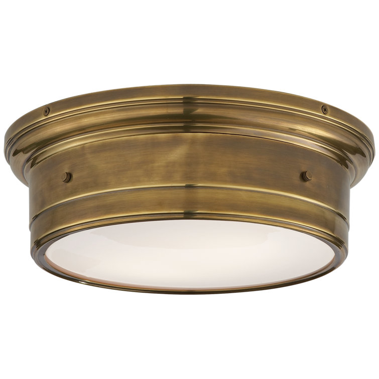 Hand-Rubbed Antique Brass and Glass Flush Mount Light