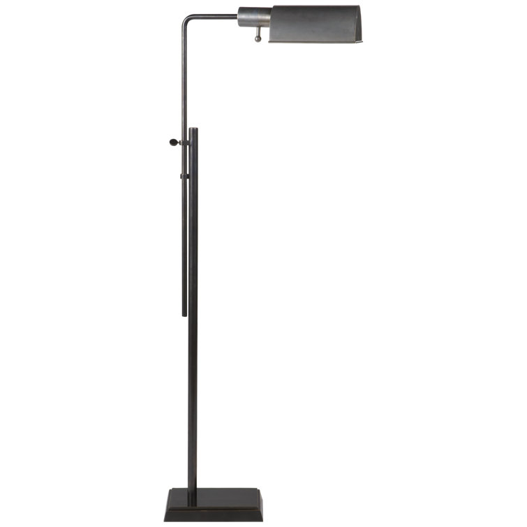 Adjustable Black Brass Task Floor Lamp with Long Cord