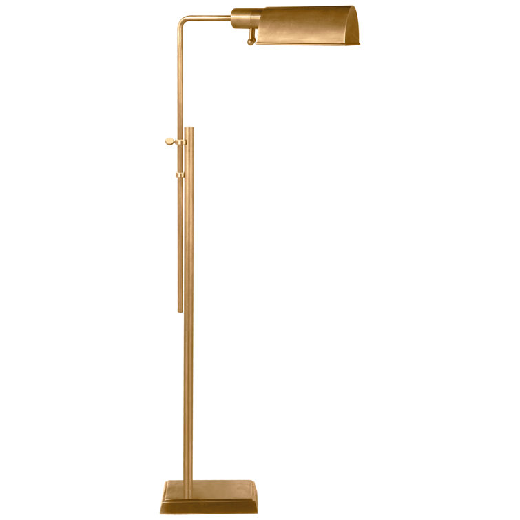 Hand-Rubbed Antique Brass Adjustable Pharmacy Floor Lamp