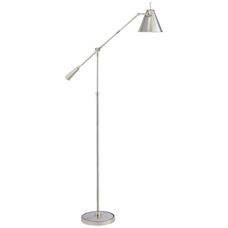 Edison Adjustable Polished Nickel Outdoor Floor Lamp