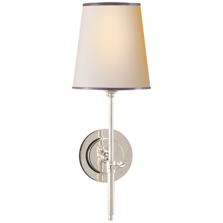 Polished Nickel Dimmable 14" Wall Sconce with Tapered Shade