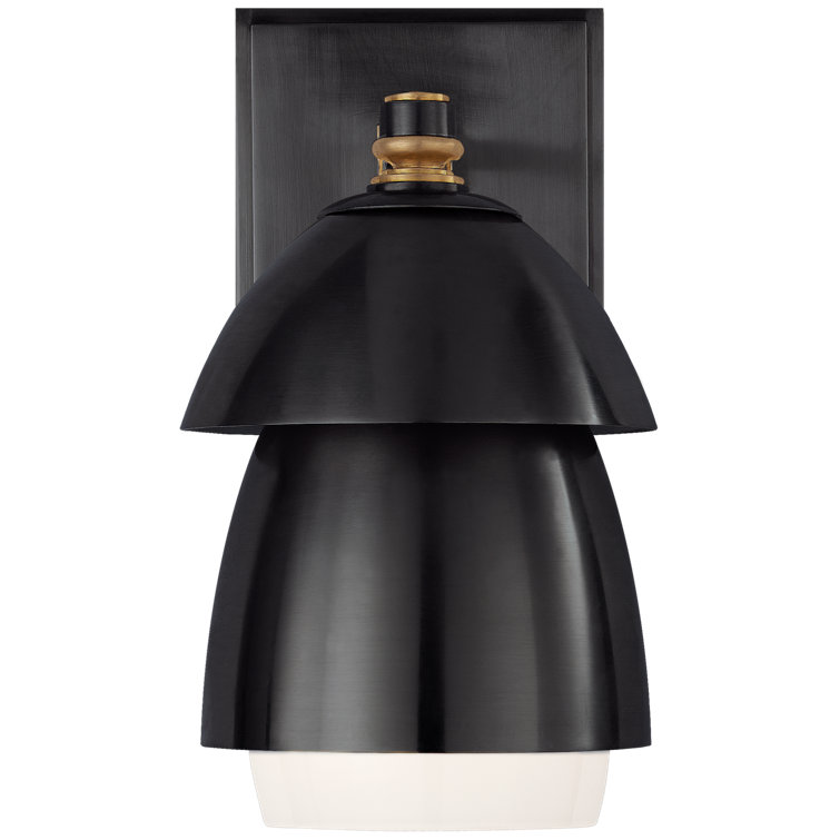 Whitman Small 8.5" Black and Bronze Art Deco Sconce