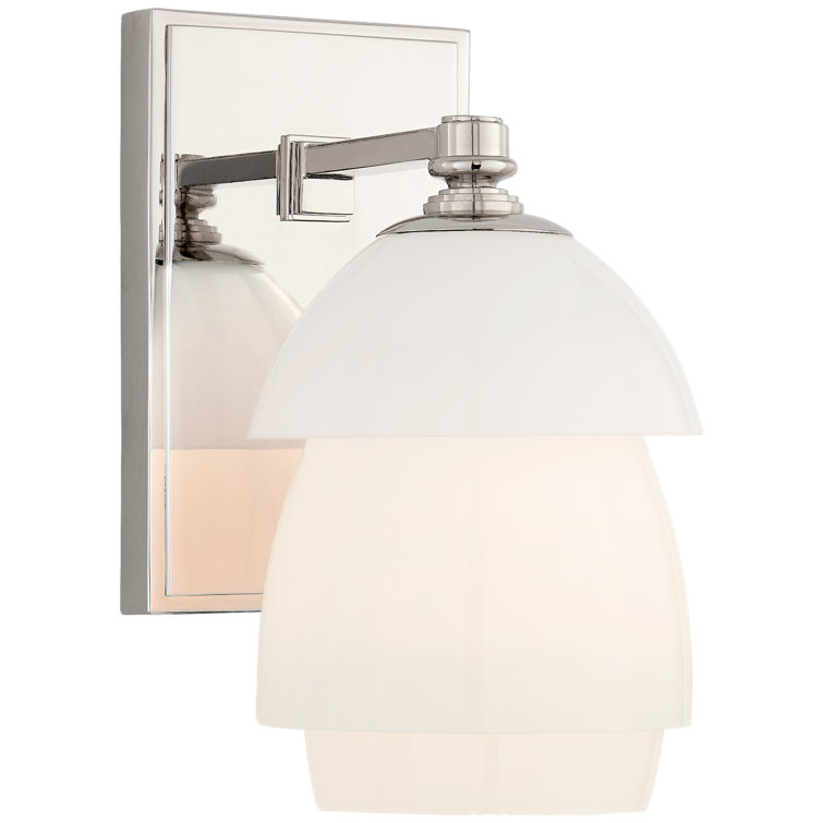 Whitman Small 8.5" Black and Nickel Art Deco Outdoor Sconce