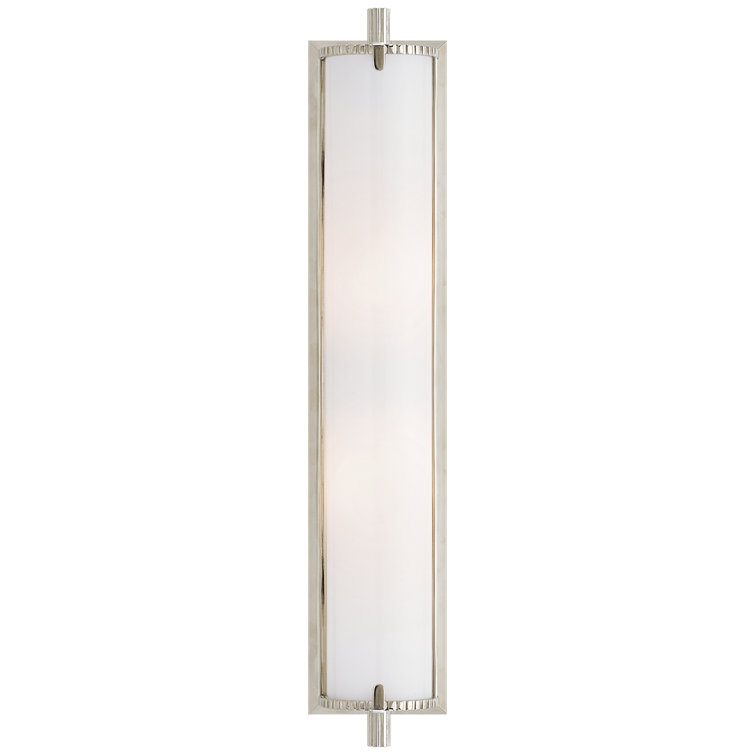 Calliope Tall Polished Nickel Outdoor Bath Sconce, Dimmable