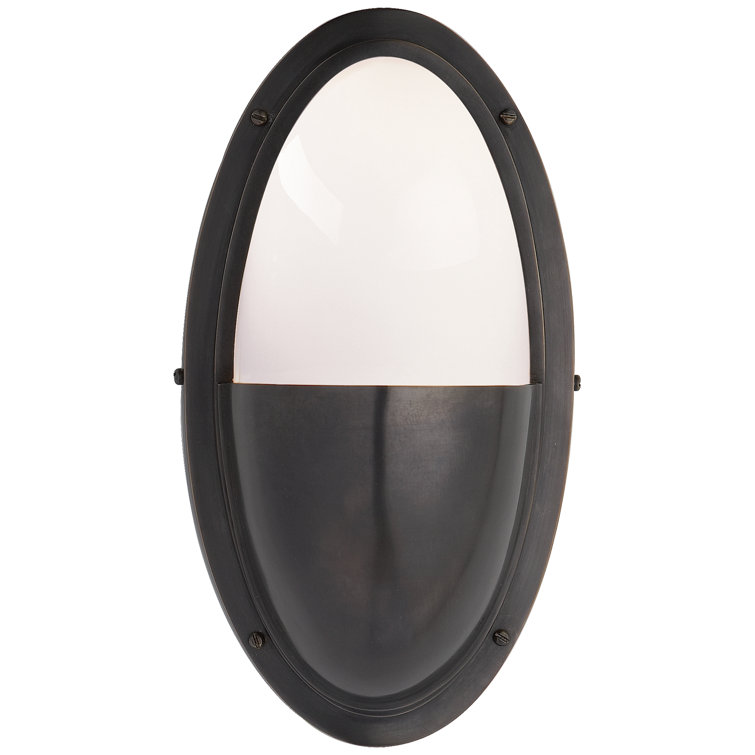 Pelham Oval Bronze & Black 11.5'' Dimmable Vanity Wall Light