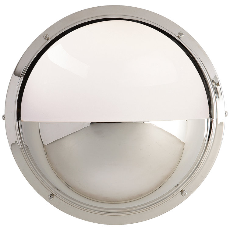 Polished Nickel 10" Dimmable Outdoor Wall Sconce