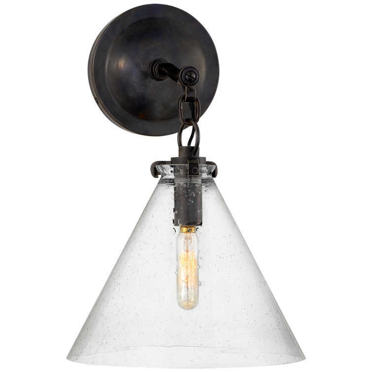 Katie Conical 14'' Bronze and Black Dimmable Wall Sconce