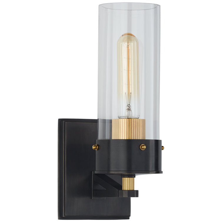 Marais Outdoor Dimmable Bath Sconce in Bronze and Black Brass
